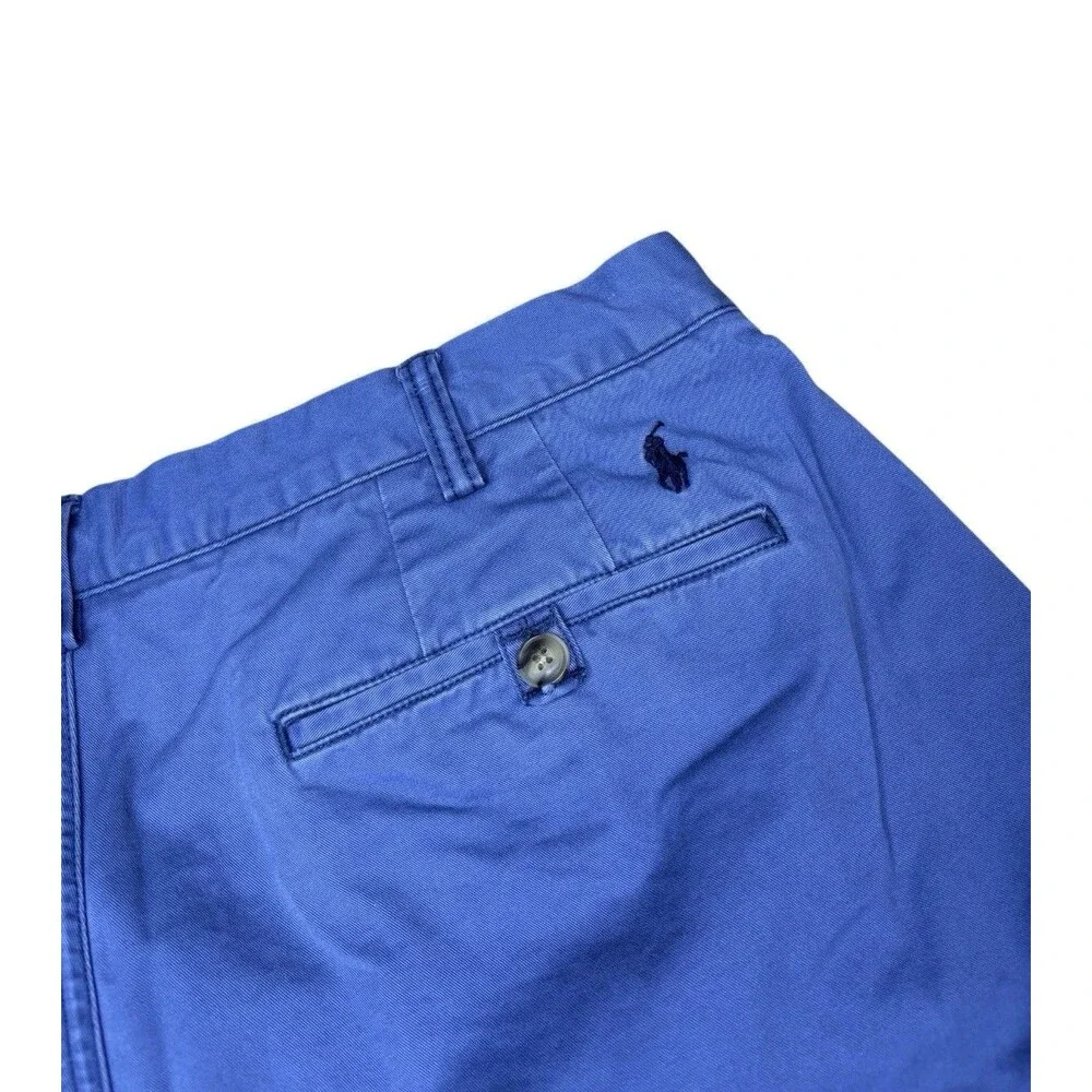 Polo Ralph Lauren Mens Chino Shorts 36 Blue Stretch Classic Fit Cotton Twill